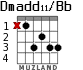 Dmadd11/Bb for guitar - option 1