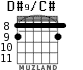 D#9/C# for guitar - option 3