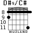 D#9/C# for guitar - option 4