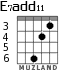 E7add11 for guitar - option 4