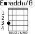 Em7add11/G for guitar - option 1