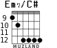 Em7/C# for guitar - option 9