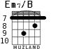 Em7/B for guitar - option 6