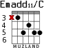 Emadd11/C for guitar - option 3