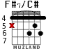 F#7/C# for guitar - option 4