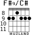 F#9/C# for guitar - option 2