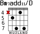 Bm7add11/D for guitar - option 3