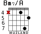 Bm7/A for guitar - option 3