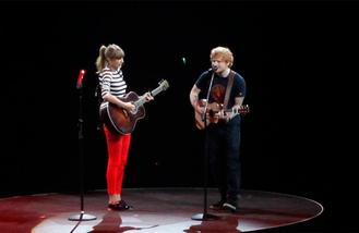 Taylor Swift and Ed Sheeran text in rhyme